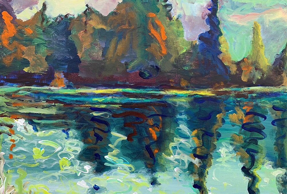 Grant Lake, Acrylic on Canvas, 16″ x 20″