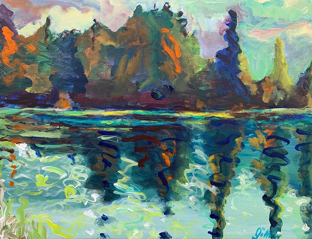 Grant Lake, Acrylic on Canvas, 16" x 20", Sold