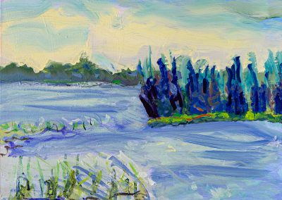 Gillian Bedford, Lake Itasca Bathing Area, Acrylic in Canvas, 18 x 24