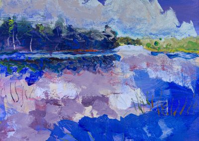Gillian Bedford, Lavender Lake Itasca, Acrylic in Canvas, 16 x 20